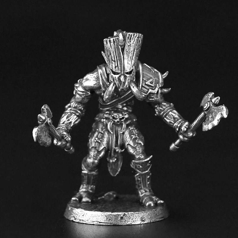 Metalowy Cupronickel Troll Chief Flamen Wizard Model żołnierza Figurki do gry planszowej Ozdoba Akcesoria Mini figurka