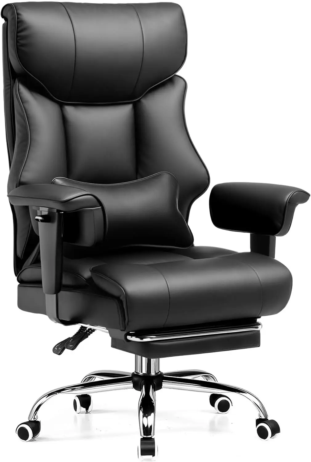 

Big and Tall Gaming Chair 400lbs Heavy Duty Office Chair with Foot Rest & Ergonomic Pocket Spring Cushion, High Back Lumbar