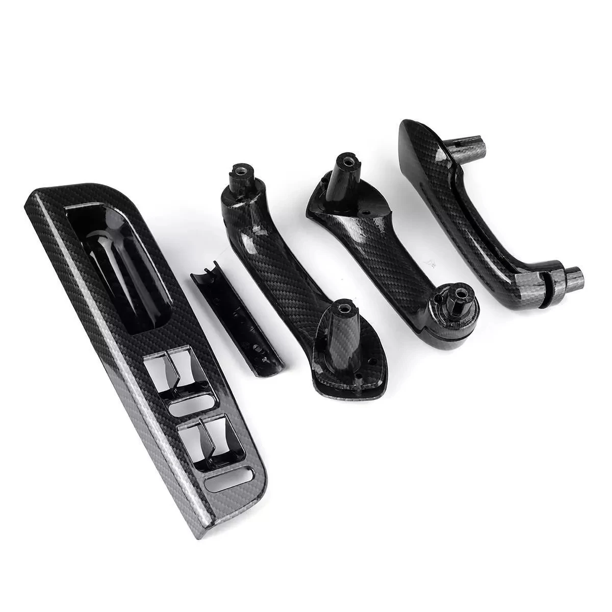 Carbon Fibre Interior Door Grab Handle Cover Switch Bezel & Bracke For VW 4 Door Jetta Bora/Golf MK4 98-05 3B0867175 3B1867171E