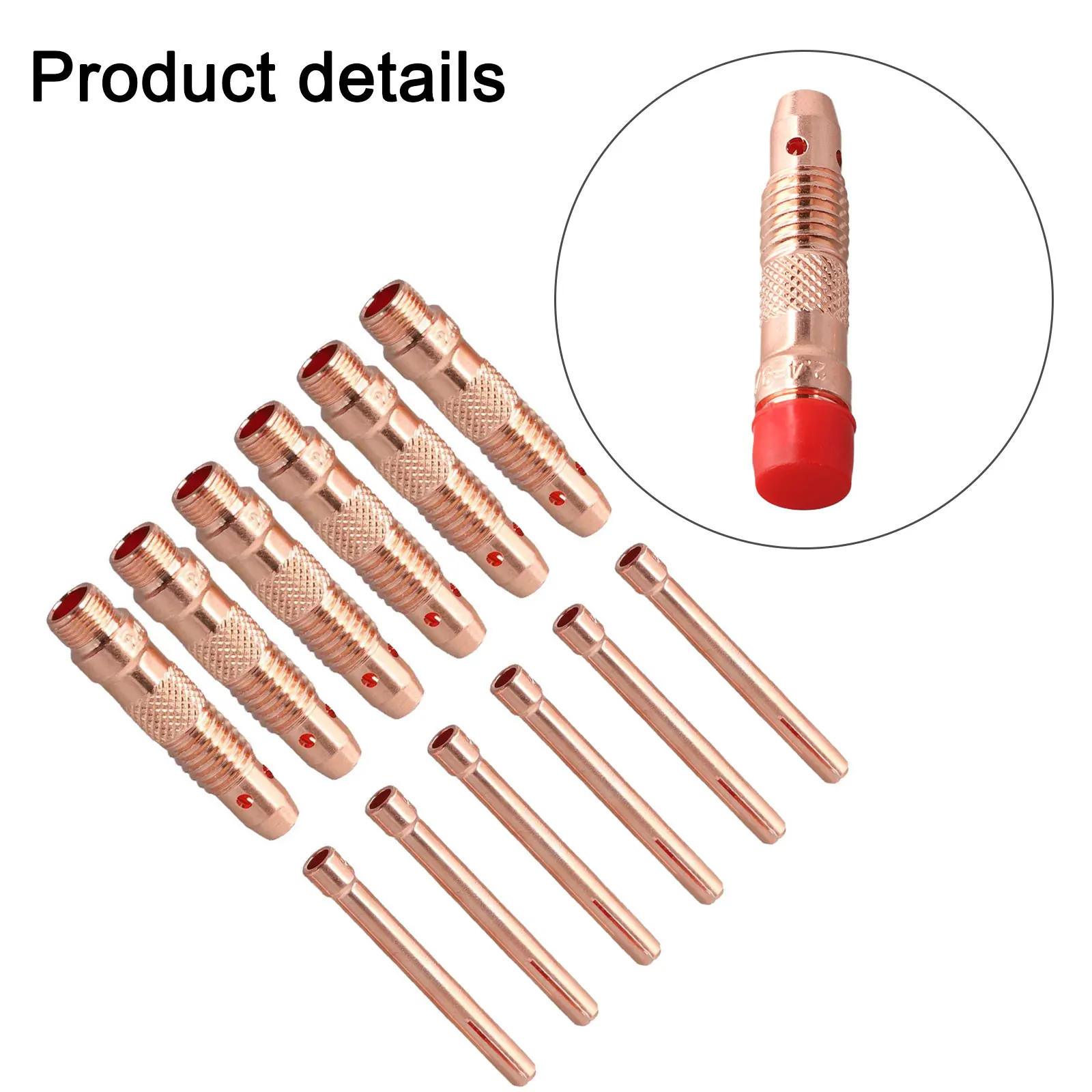 Twelve Piece Pack of Copper Collets Designed Specifically for Use with Leading For WP Series For TIG Welders Available