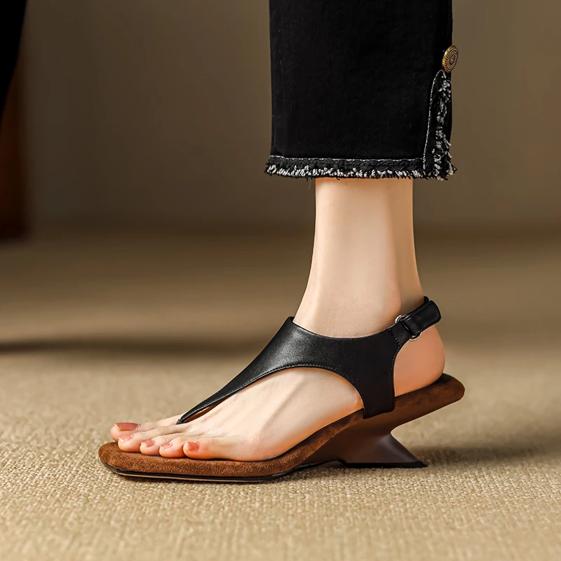 Stylish QUTAA Women's Wedge Sandals - Open Toe Summer Heels