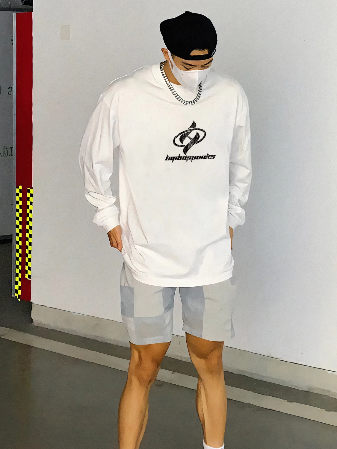 

Большой размер 300 Pou, американская модная брендовая хлопковая мужская футболка с принтом Long Sve, ранняя осень, свободный повседневный топ для внутренней одежды