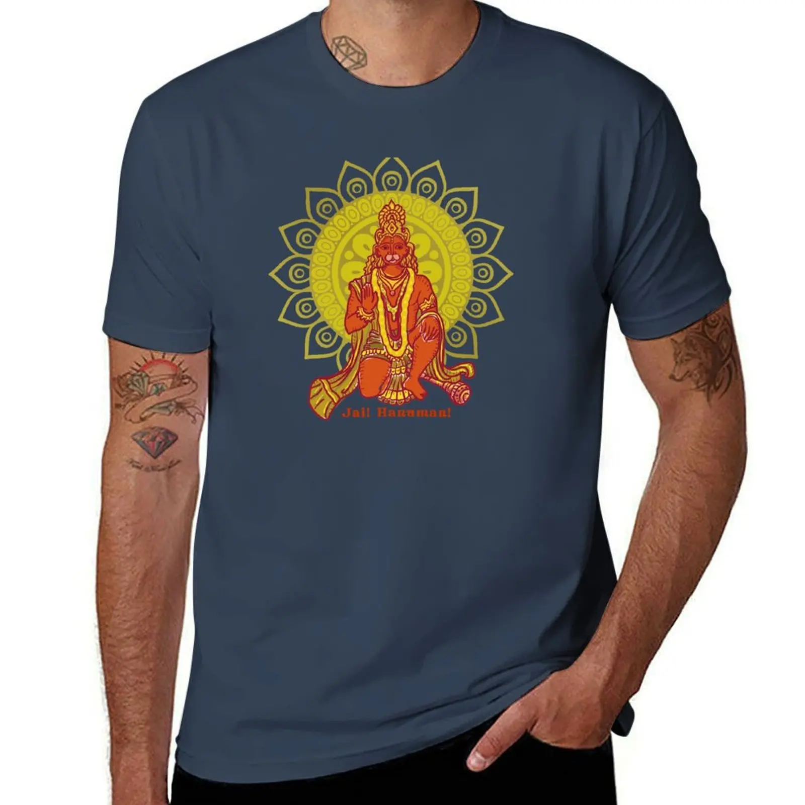 Jai Hanuman! Lord of the Monkeys! T-Shirt Man t-shirt plus size clothes men t shirts high quality