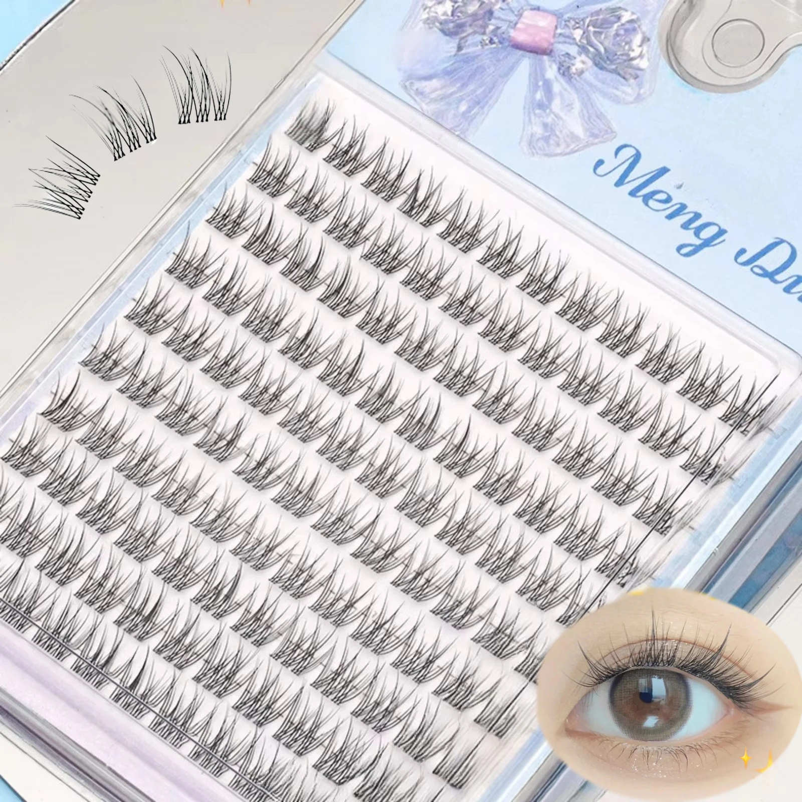 Beginner Friendly 120Bundles 3D Russian Mink Cluster Lashes Natural Individual Eyelash Extensions Reusable for Portrait Shooting