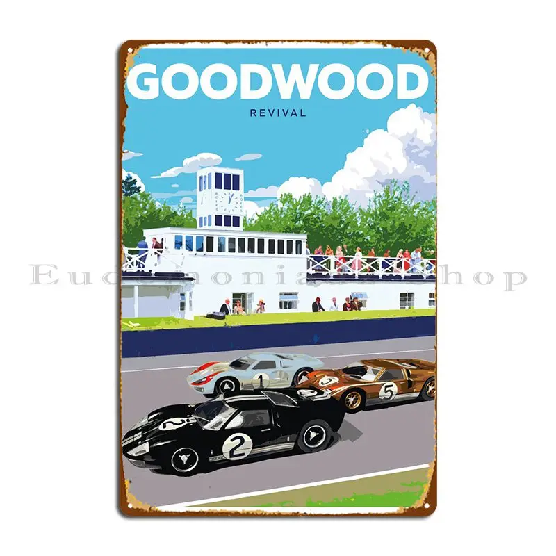 Goodwood Revival Metal Plaque Poster Designing Club Printing Cinema Create Tin Sign Poster