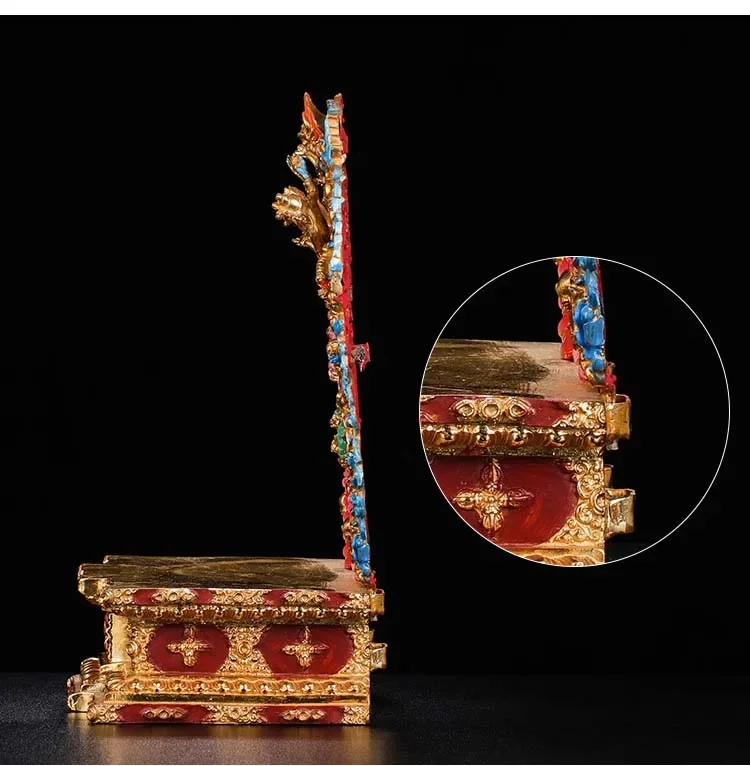 36CM large Temple GOOD supplies Padmasambhava Guru Rinpoche buddha supanna Garuda Gold plating copper Buddha platform statue
