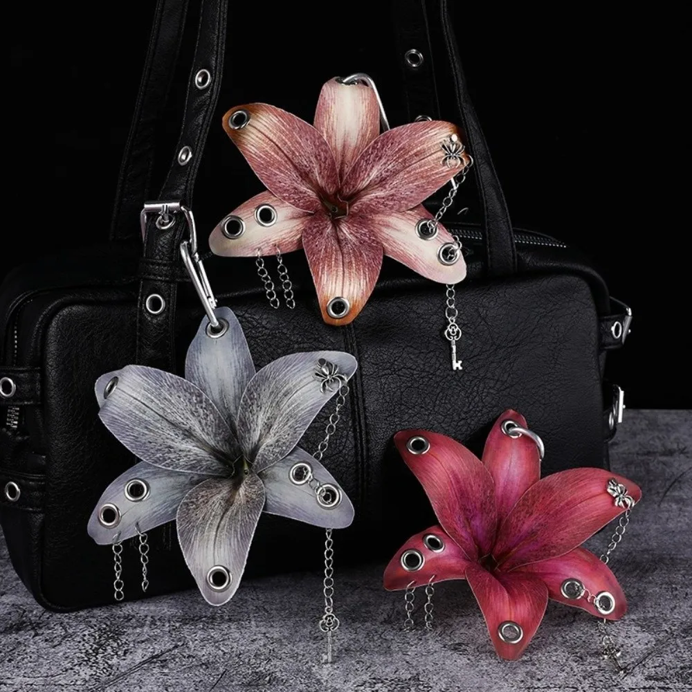 Hand-punched Flower Simulation Flower Keychain Exquisite Craftsmanship Butterfly Orchid Flower Bag Keychain