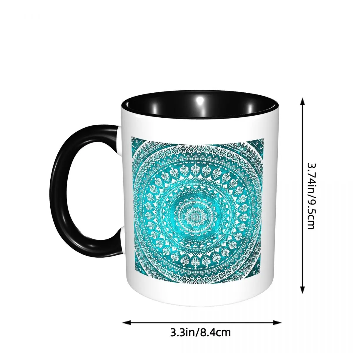Mandala Turquoise Mug Funny Ceramic Coffee Cups Tea Mugs Milk Cup Drinkware Gifts for Friends