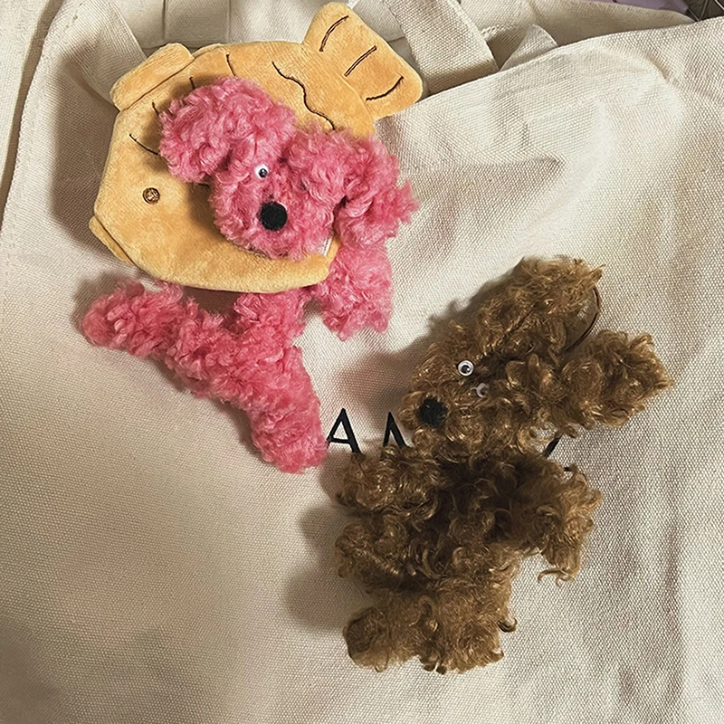 

Plush Ugly And Cute Fried Hair Puppy Doll Toy Fashion Keyring Cartoon Animal Keychain Handbag Pendant Couple Bag Ornaments Gifts