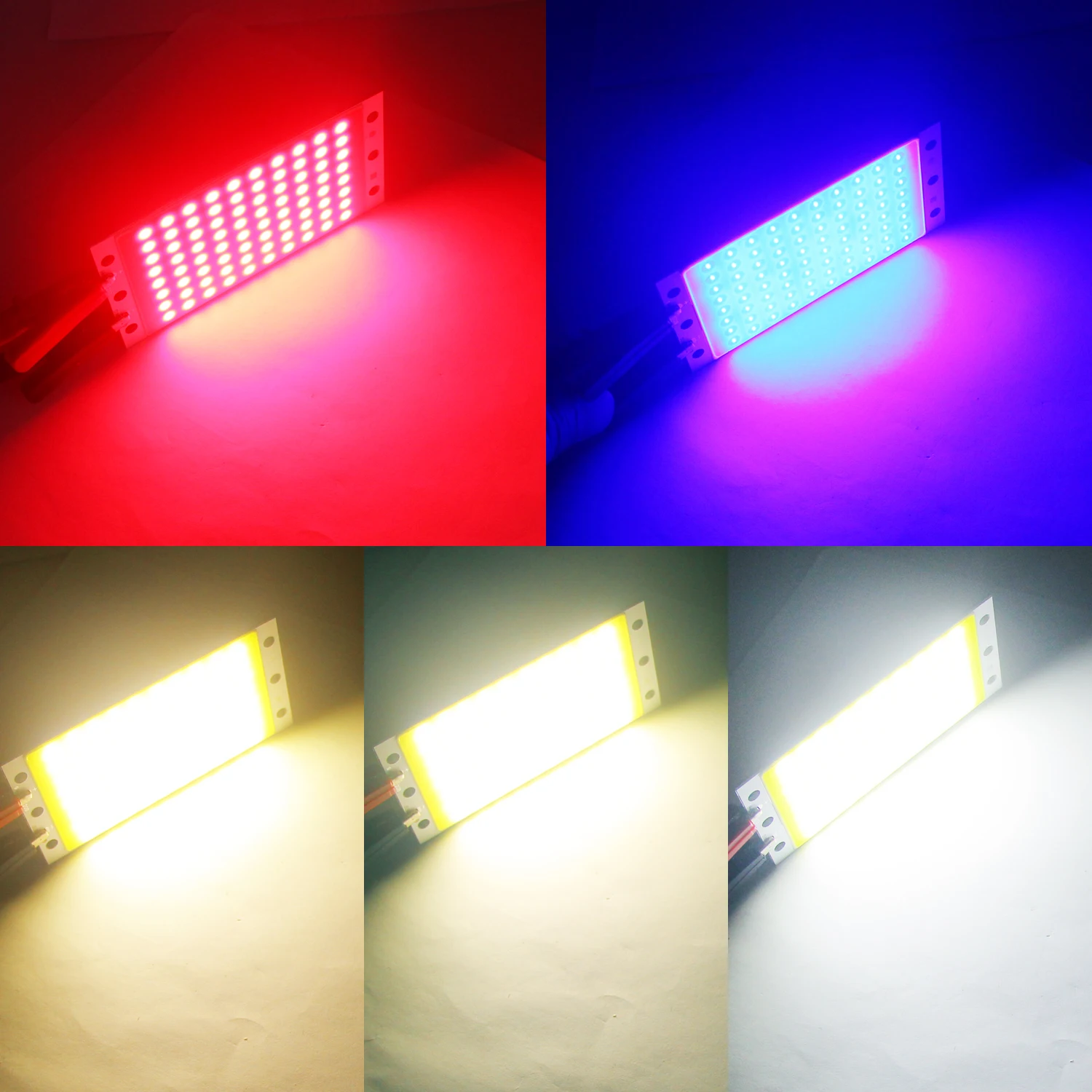 Bande lumineuse LED COB DC 12V 16W, Module de lampe 1600LM ultral lumineux, 5 couleurs, puce à bord, ampoule matricielle pour bricolage