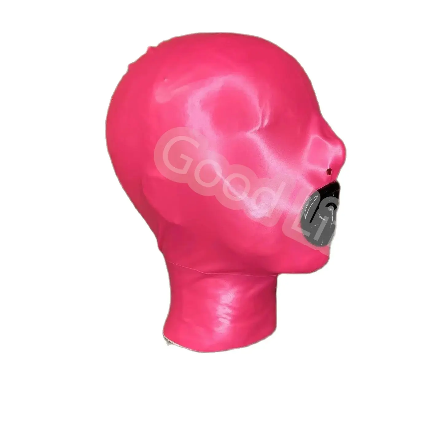 Handmade 0.4mm thickness natural latex unisex hood with mouth sheath close eyes design in various color