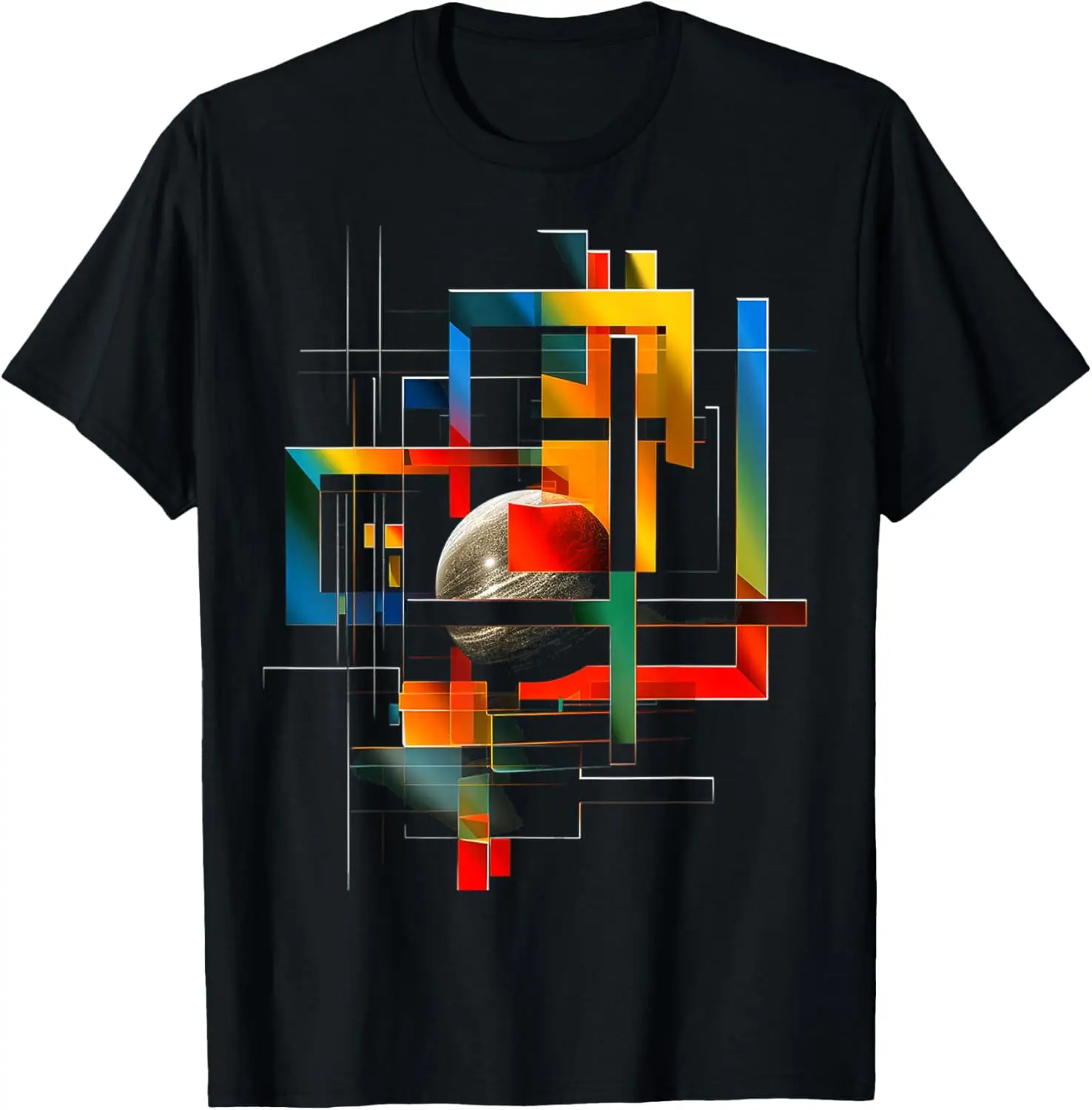 

Planet Colorful Art Geometric Polygon Graphic Planet T-Shirt