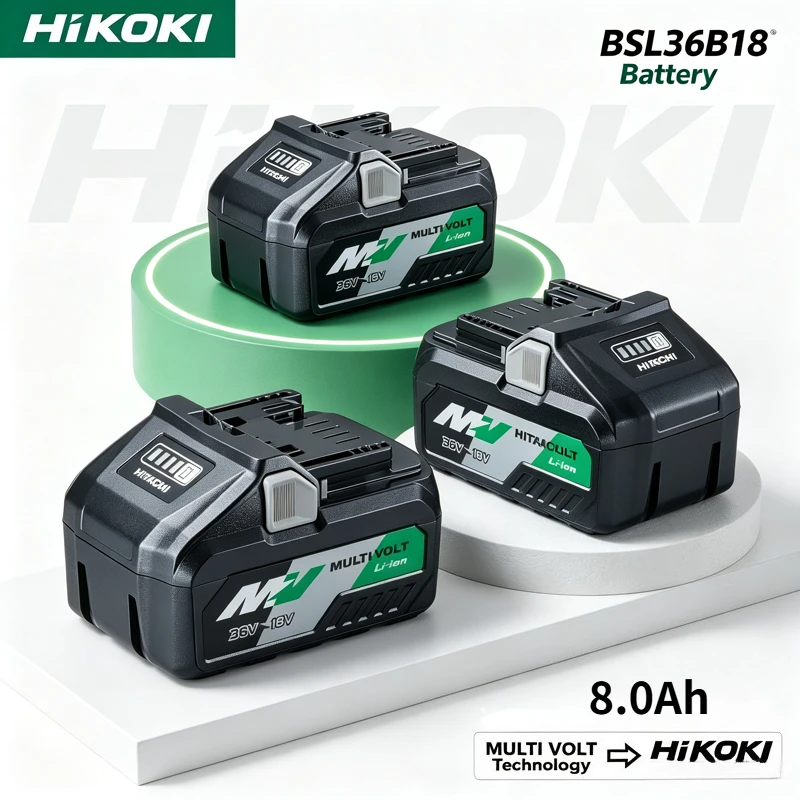 HiKOKI 8.0Ah 18V/36V MultiVolt lithium ion Battery, Wear resistant Shell,Fit BSL36A18 BSL36B18, For Hitachi Cordless Power Tools