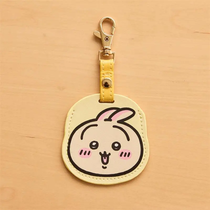 Kawaii Chiikawa Anime Peripherals Hachiware Usagi Cartoon Access Card Protective Cover Pu Keychain Ic Card Cover