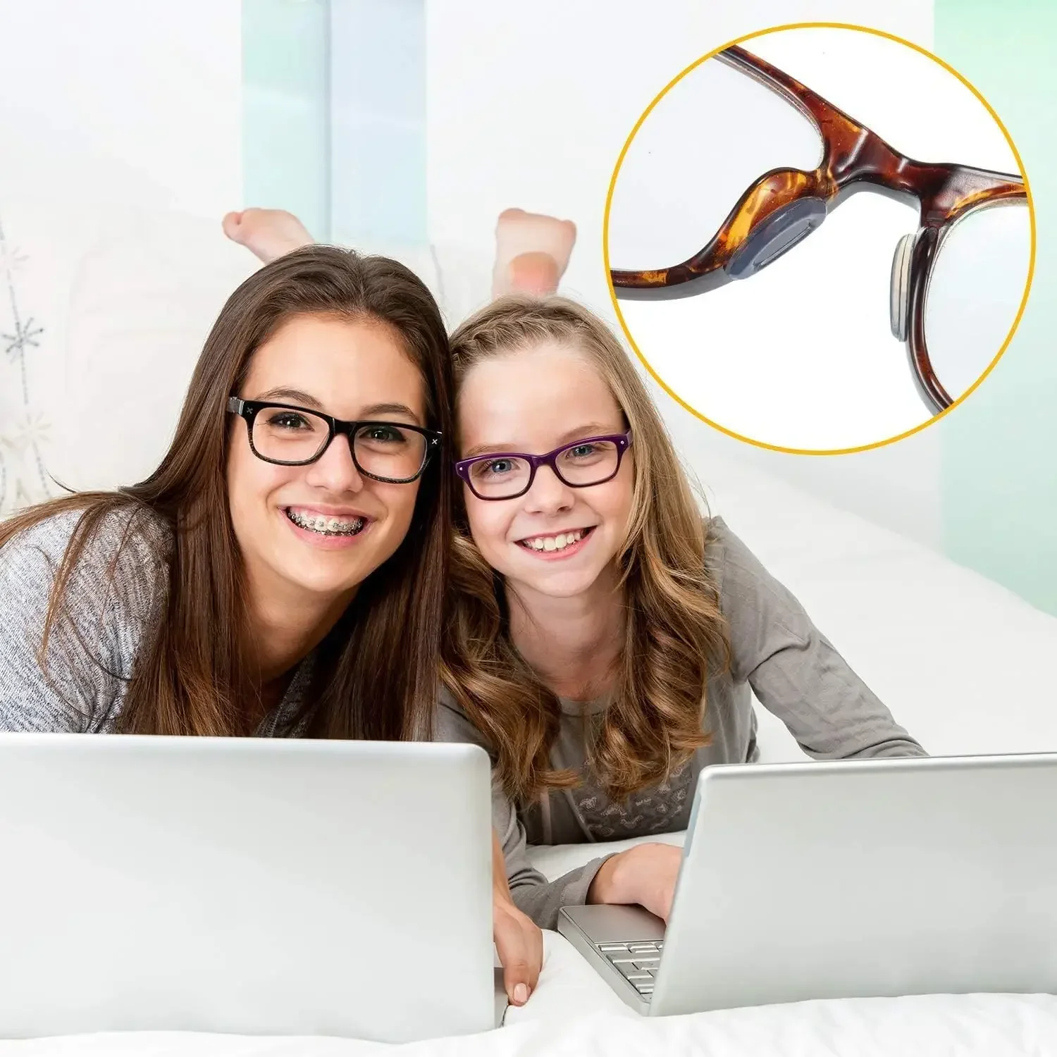 10/60 قطعة نظارات مخدات أنف للنظارة لاصق سيليكون مخدات أنف للنظارة عدم الانزلاق شفافة Nosepads للنظارات النظارات نظارات اكسسوارات