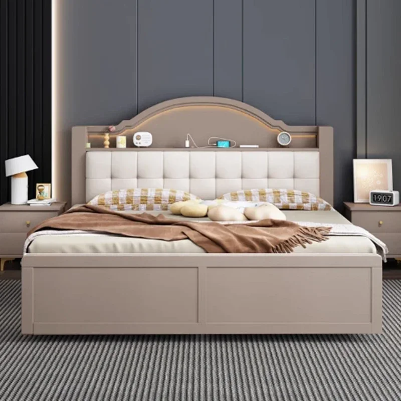 Nordic Modern Wood Double Bed Simple Master Bedroom Drawer-type High-box Storage King Size Bed Camas King Size Bedroom Furniture