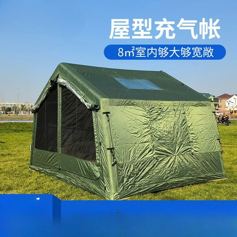 Inflatable tent 3-5 people outdoor camping outdoor folding hut rainstorm-proof camping overnight winter warm