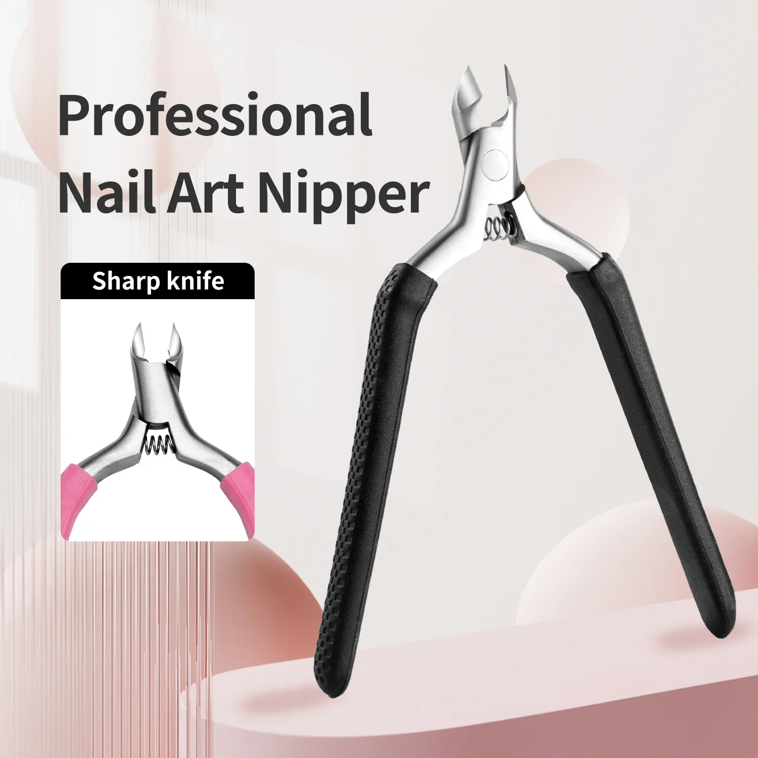 T Shape Manicure Cuticle Scissors Silicone Non-Slip Handle Cuticle Nippers Trim Nail art Edges Barb Dead Skin Scissors manicure