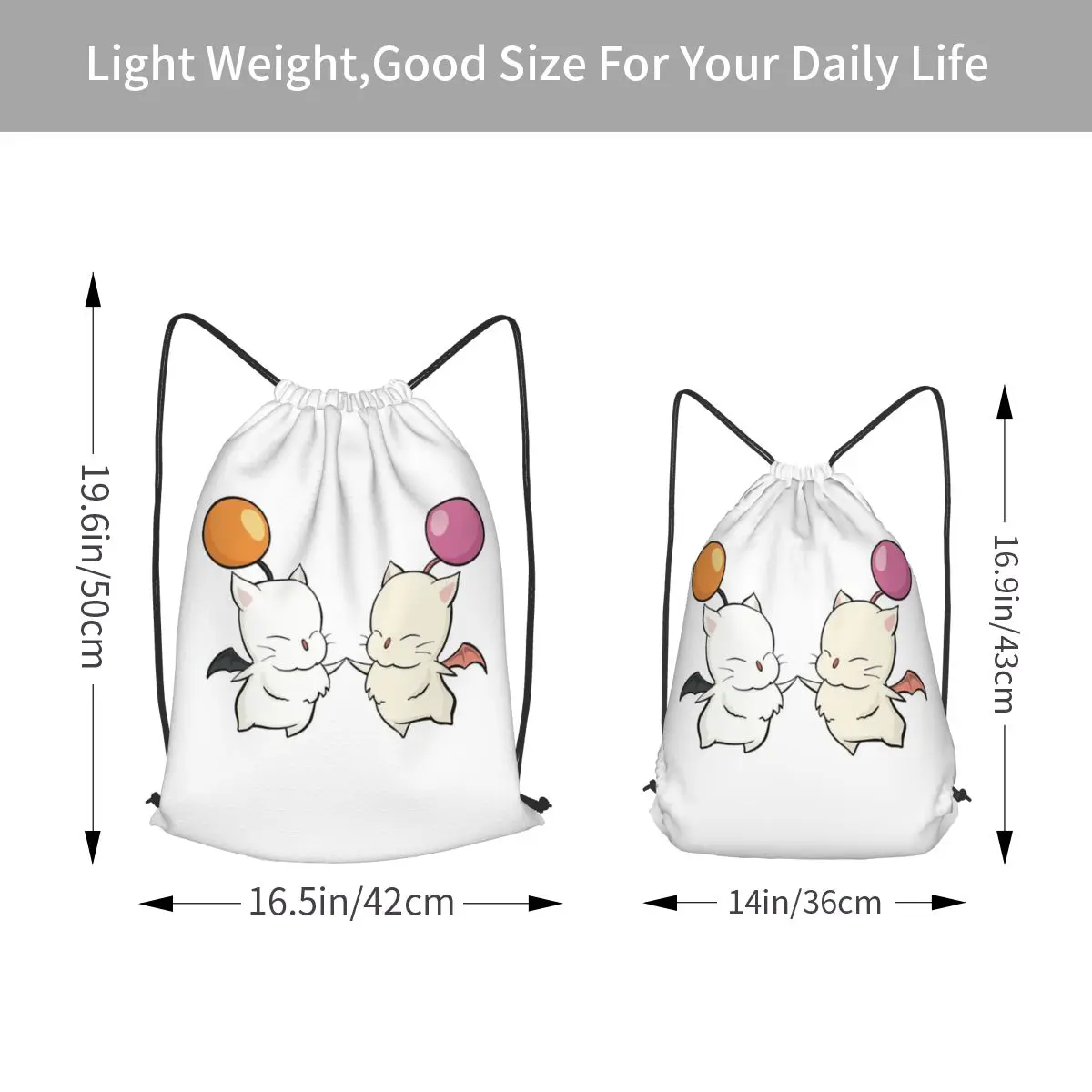 Moogles Backpacks Multi-function Drawstring Bags Shoes Bag Book Bags for Travel School