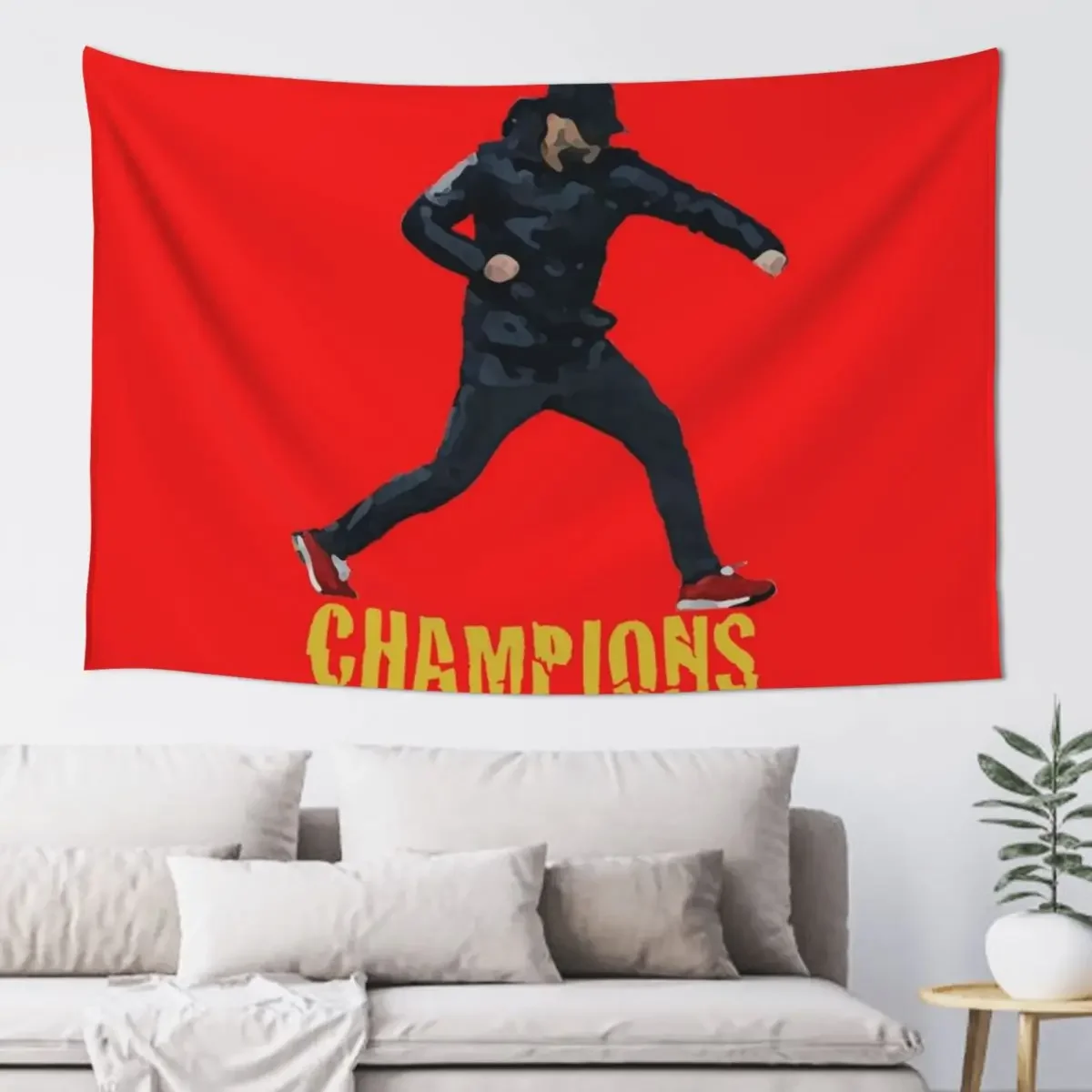 Klopp Liverpool Champions Gold Art Tapestry Aesthetic Room Decorations Japanese Room Decor Bedroom Decoration Tapestry