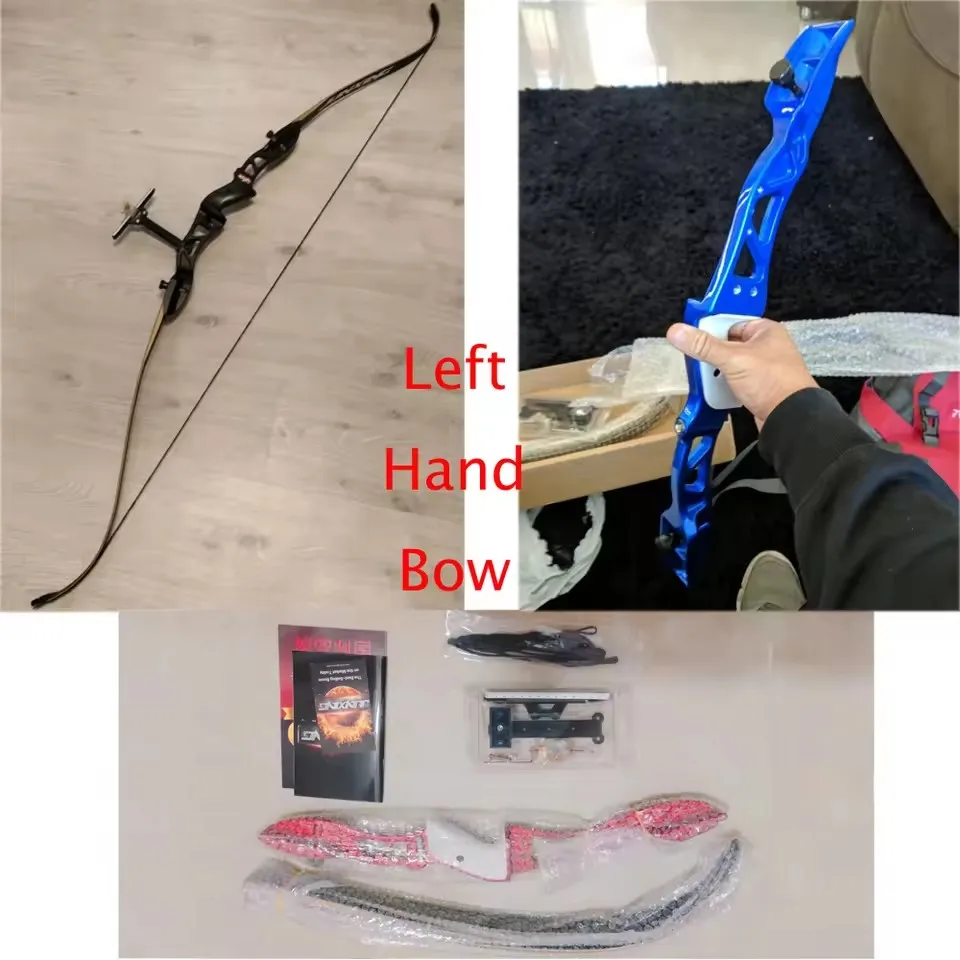 

Recurve Bow Takedown 16-40lbs With Sight Arrow Rest Left Hand User 66'' for Archery Outdoor Hunting Shooting Training Beginner