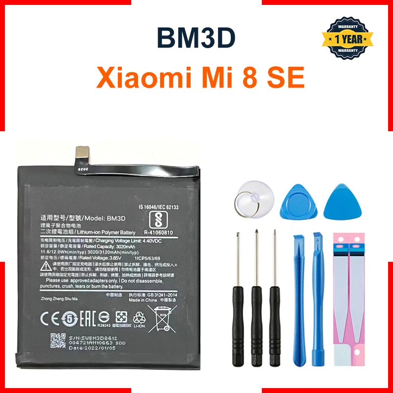 Xiao mi BM3D 3020mAh Battery For Xiaomi Mi 8 SE Mi8 SE Mi8SE BM3D High Quality Phone Replacement Batteries