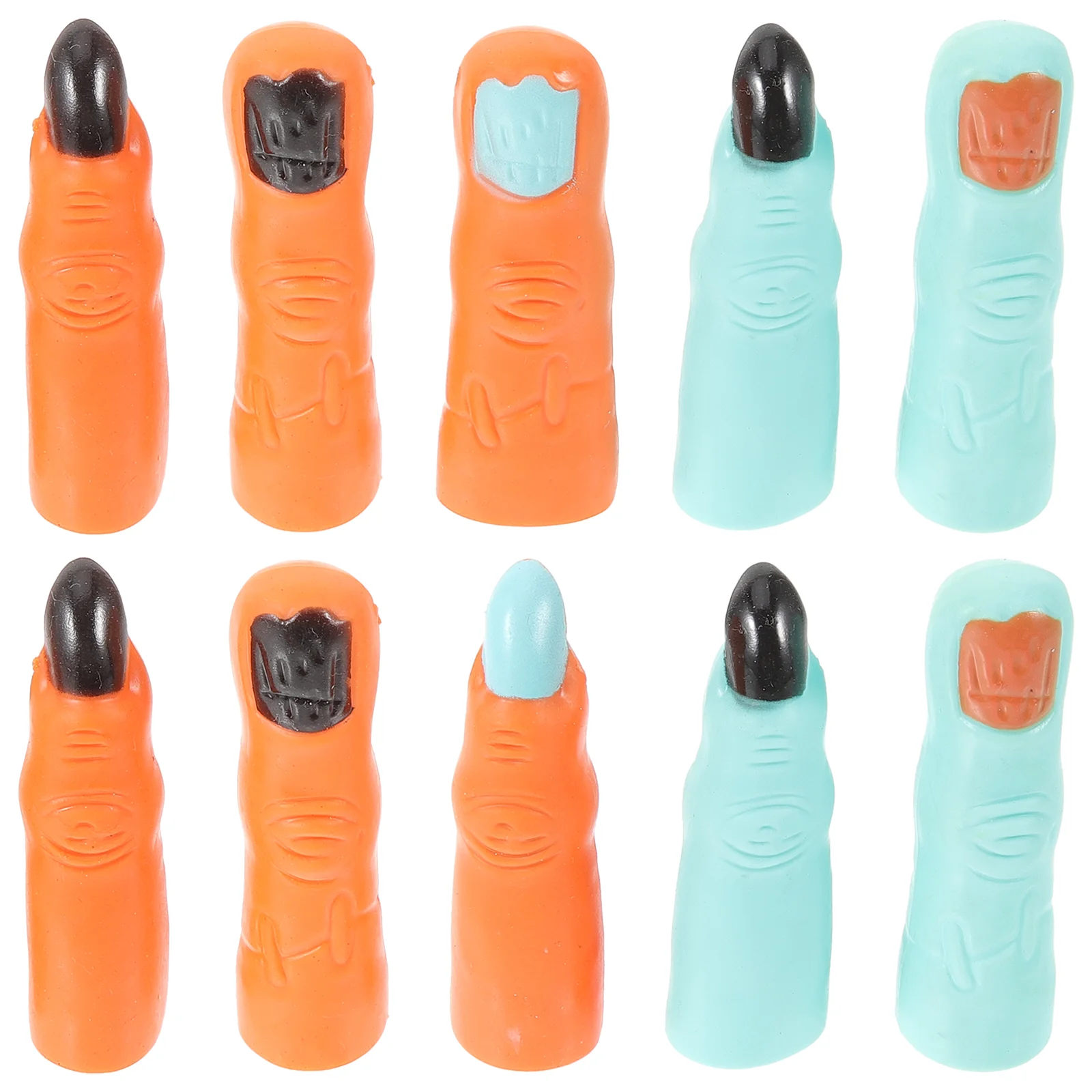 10 Pcs Halloween Colored Nail Sets Trick Makeup Props DIY Fake Nails Finger Zombie Fingers Witch for Costume