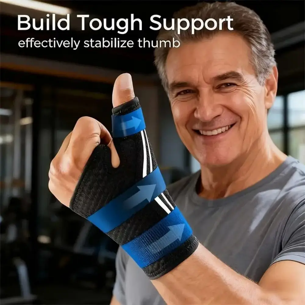 3 Adjustable Straps Ergonomic Wrist Brace Breathable Fabric Double Support Bars Thumb Support Brace Secure Fastening
