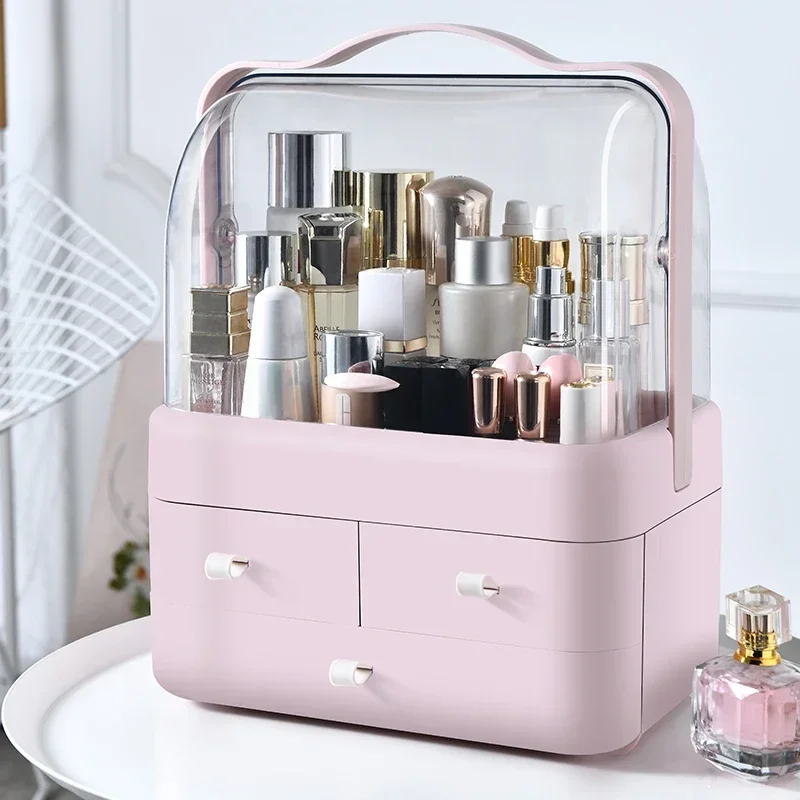 

Large Capacity Cosmetics Storage Box Dustproof Transparent Drawer Desktop Organizing Box Jewelry and Skincare Storage Box