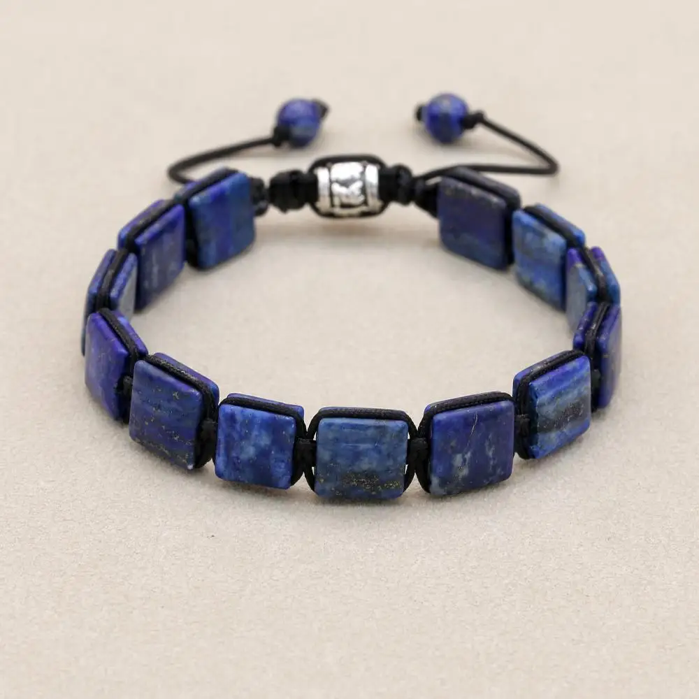 10MM Lapis Lazuli Natural Stone Braided Bracelet & Bangle Punk Man Women Friendship Charm Bangle Bracelet Handmade Jewelry