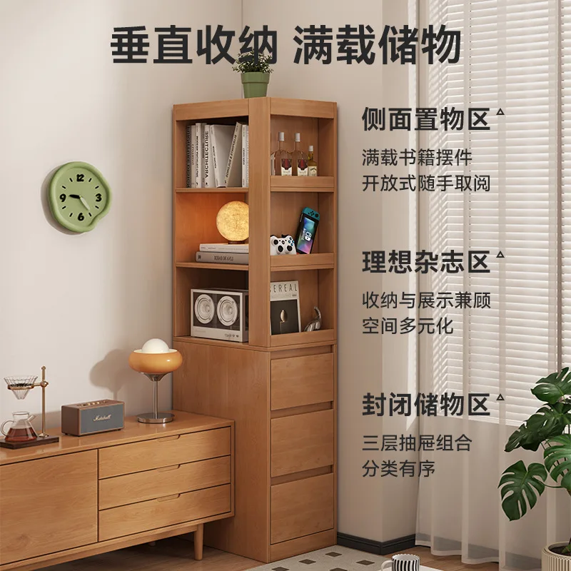 Corner cabinet corner living room wall rack small apartment narrow slot student bookcase storage display cabinet