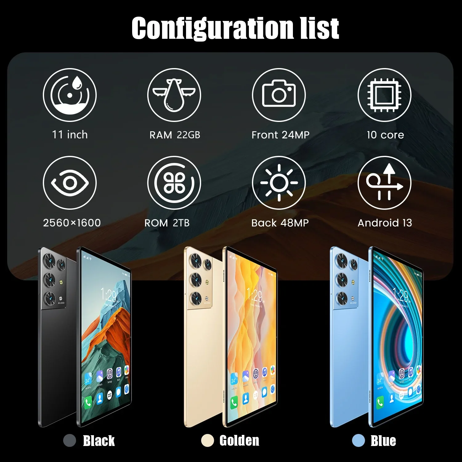 Novo smasung originla s30pro tablet 11 polegadas 22gb ram 2tb rom android13 mtk6797 12000mah bluetooth5.0 5g software de aprendizagem tablet