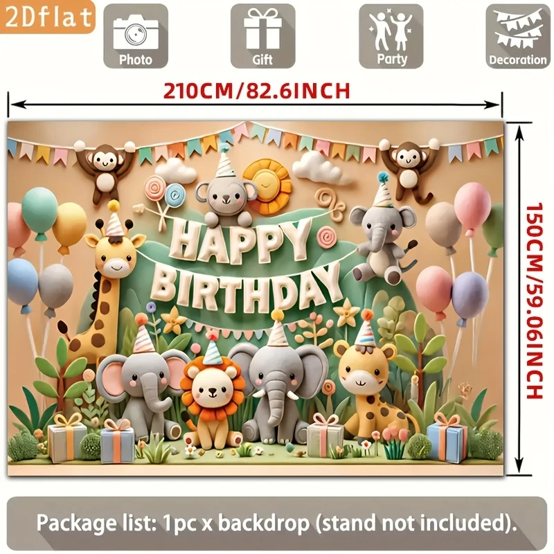 1pc, 2Dflat, 1-pack Happy Birthday Party Banner. Happy 1st Birthday! Suitable for parties, home, garden photography decorations, view 5