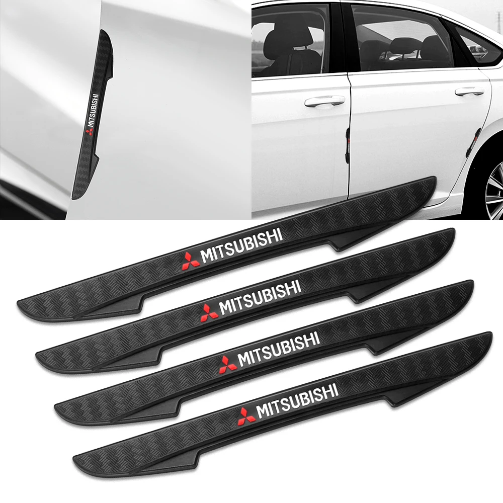 4Pcs Car Styling  Door Side Edge Anti-collision Bumper Strip Sticker For Mitsubishi Ralliart Lancer EX Outlander ASX Competition