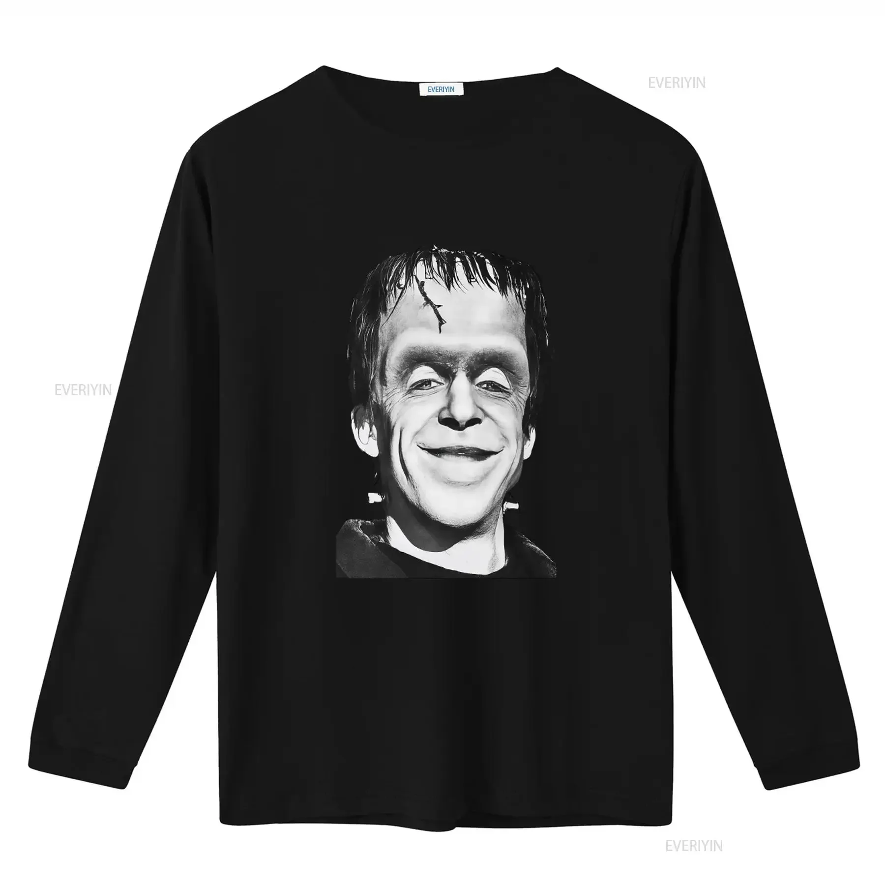 Herman Munster Classic Horror Movie Character Print T Shirt for Casual Fashion vintage Washed Stretched Slightly fashion Unisex