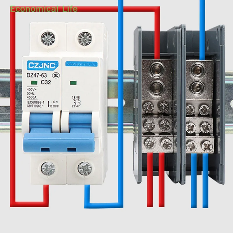 150A Din Rail Terminal Block Distribution Box One In Multiple Out Universal Power Junction Box For Circuit Breaker