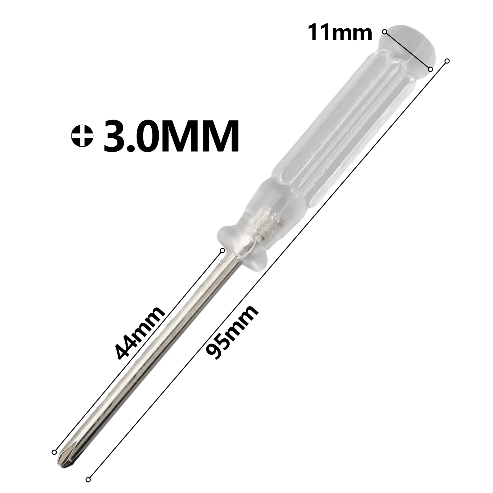 95mm Small Mini Screwdriver Repair Tool Slotted Cross Screwdrivers Transparent Handle Precision Screwdrivers 3mm