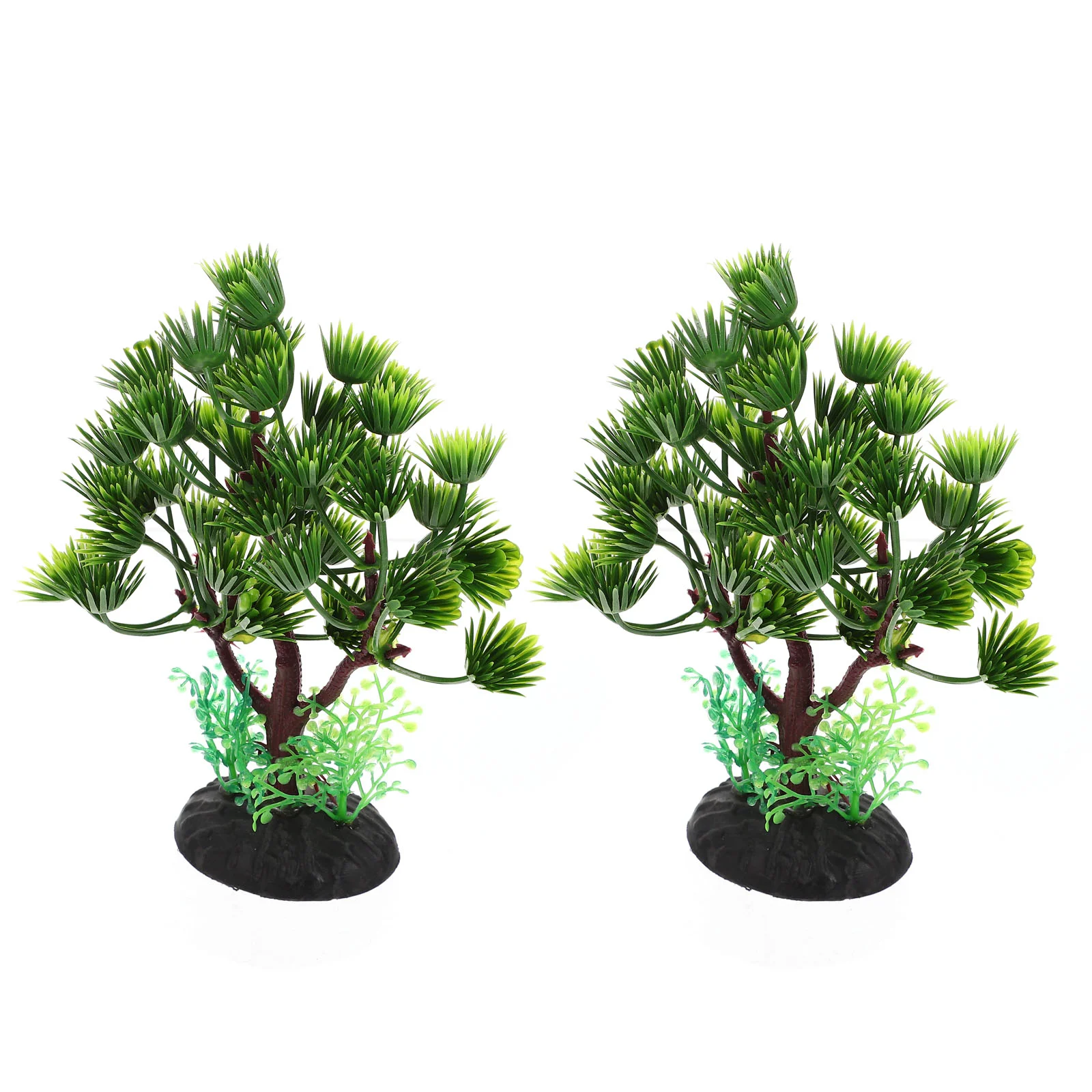 

2 Pcs Crawl Small Tree for Fish Tank Landscaping Office Decor Artificial Plants Fake Plastic Reptile