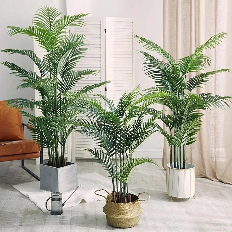 120-200cm Large Artificial Palm Tree Tropical Fake Plant Green Artificial Loose Tail Sunflower Used for Home Garden Decoration