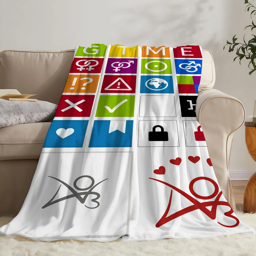 A-Ao3 Blanket Soft Warm And Thick Perfect For Bedroom Living Room Bed Sofa Camping Picnic Office Gift