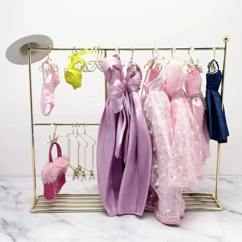 30cm BJD Doll Clothes Hanging Clothes Rack 1/6 Blythe Small Clothes Hanger Cotton Dolls DIY Toys Collector Gifts