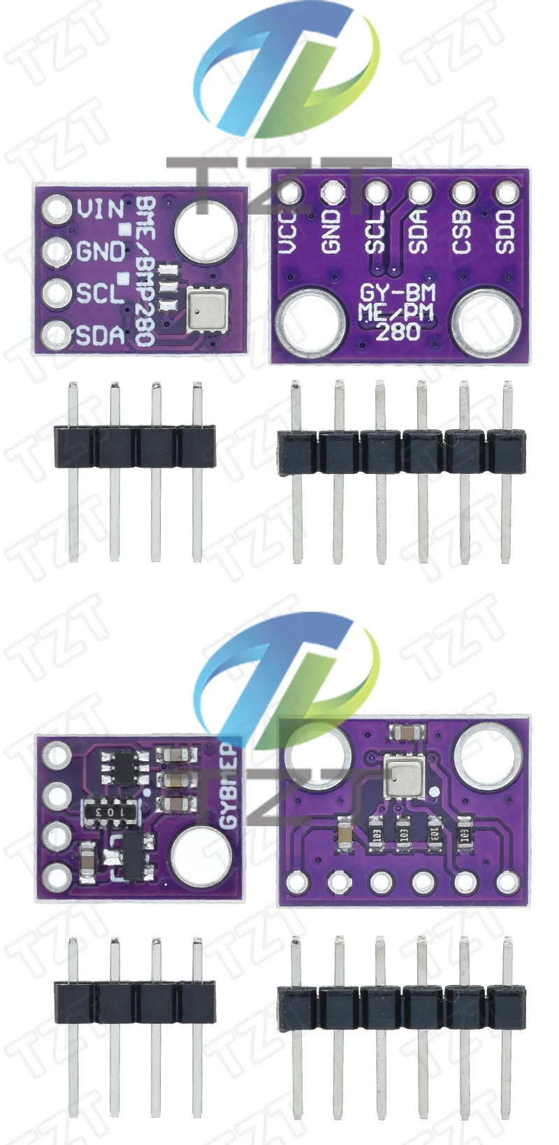 TZT BME280 3,3V 5V Digitale Sensoren Temperatur-Feuchtigkeits-Barometerdruck-Sensormodul I2C SPI 1,8-5V BME280 Sensormodul – Detail 6