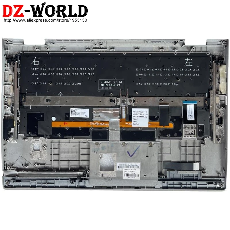 

Silver Shell Case Palmrest Cover With Backlit Keyboard IT CH UK DK PT BE FR CZ HU For Lenovo Thinkpad X1 Yoga 3rd Gen G3 Laptop