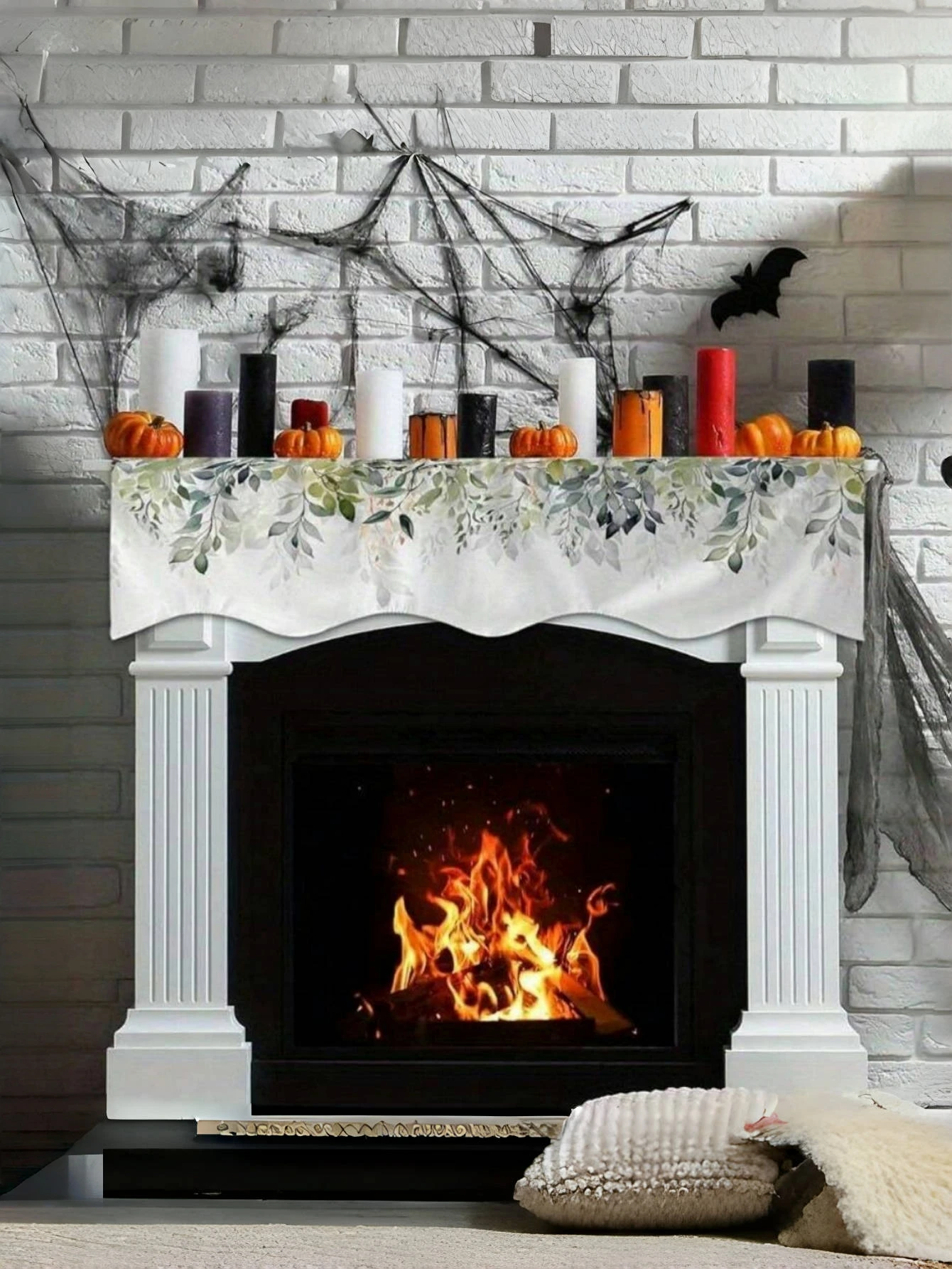 1pcs Christmas, Halloween & Thanksgiving Snowman Fireplace Scarf Fireplace Decoration Supplies