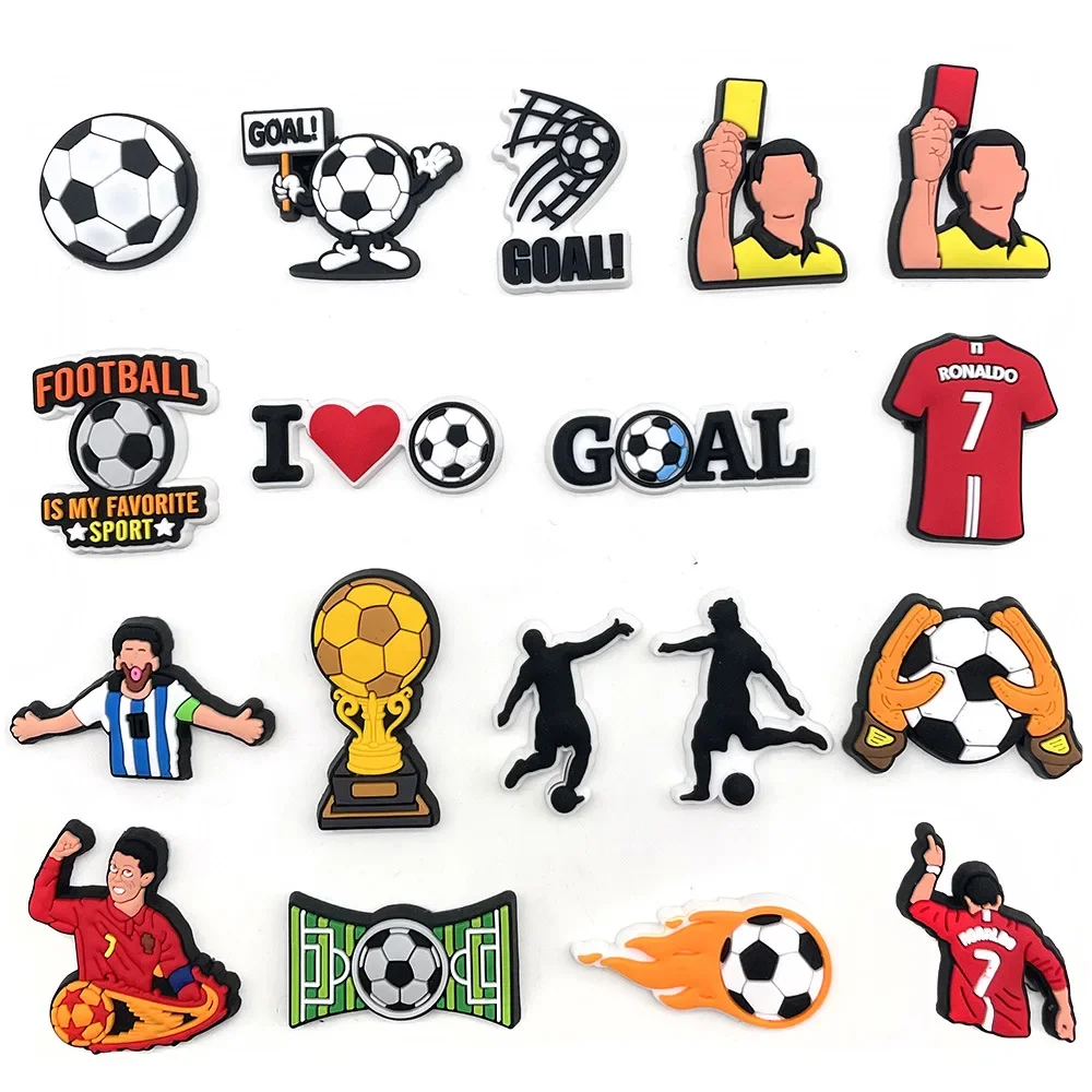 Sprot Soccer Football Shoe Charms Pin for Crocs Accessories Charms Clogs Slides DIY Shoe Decoration Buckle Party Gifts