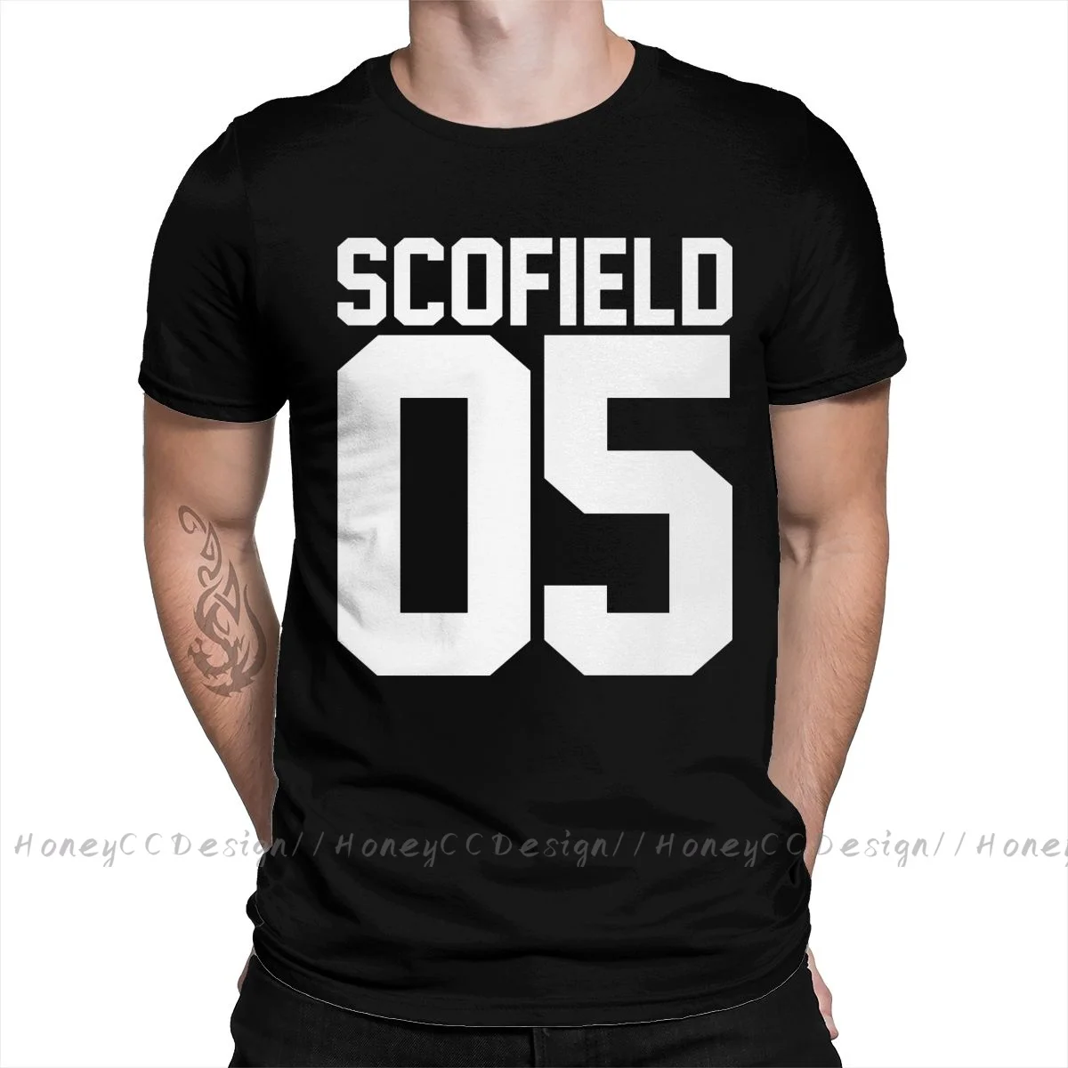 Men TShirt Scofield Unisex Clothes Shirt Design Prison Break TV Series Plot Crime O Neck Cotton T-Shirt Plus Size