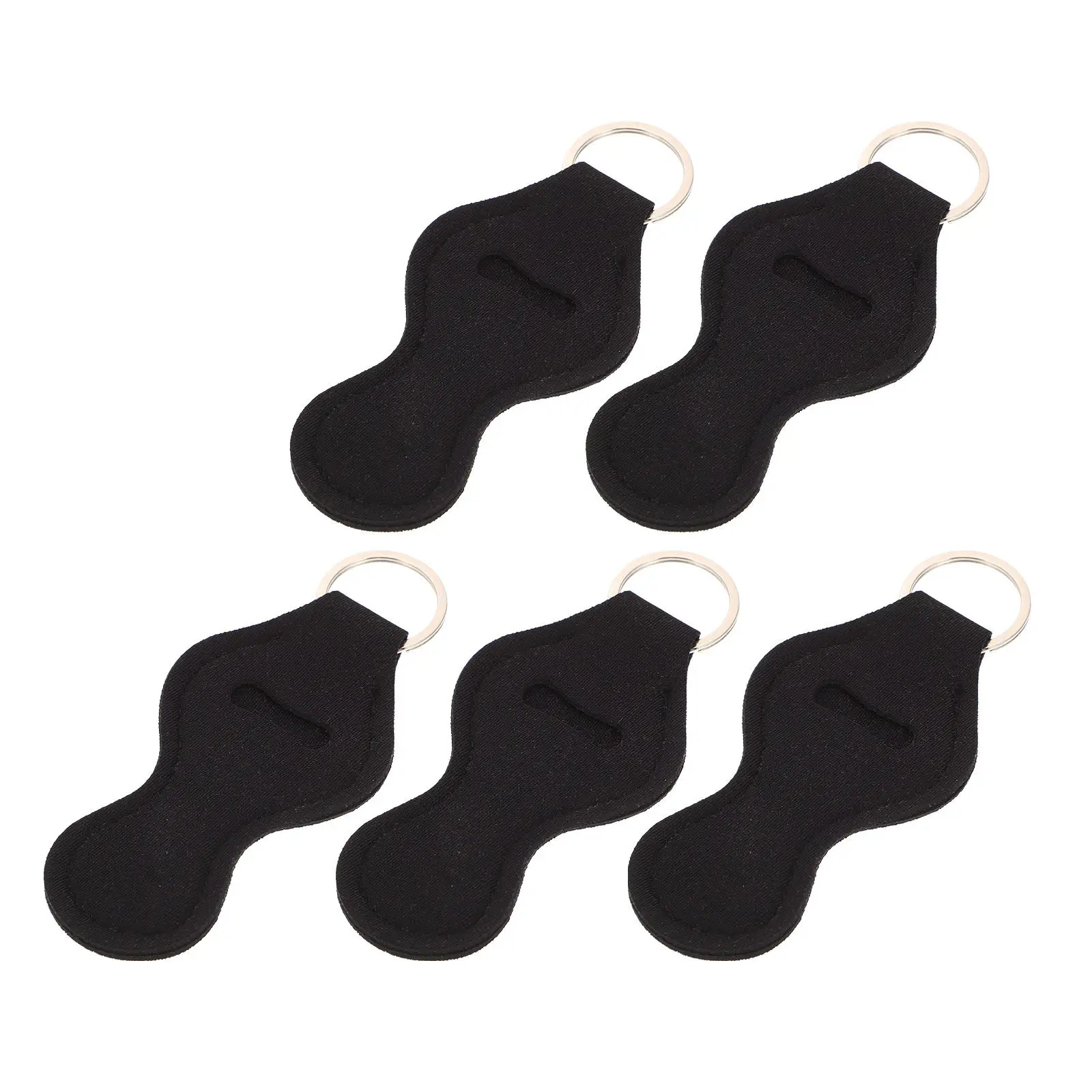 5Pcs Lipstick Keychain Protector Set Neoprene Lip Balm Protective Cover Lightweight Portable for Travel Home Office Outdoor