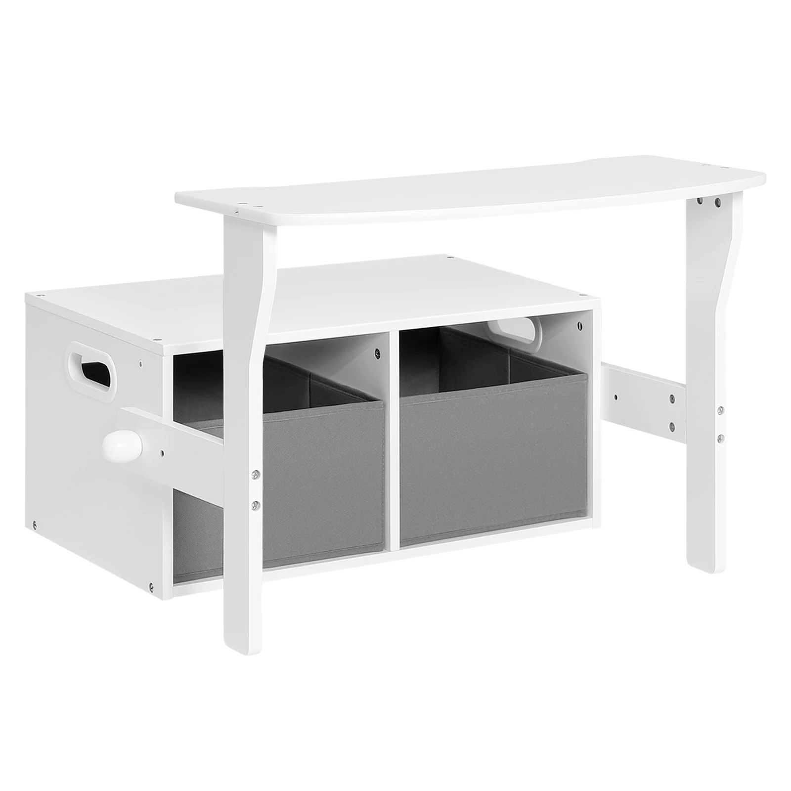 EUGAD 1SET Children's Table Seating Set with Bench Storage Space for Child Kids Study Play Desk Activity Training Game