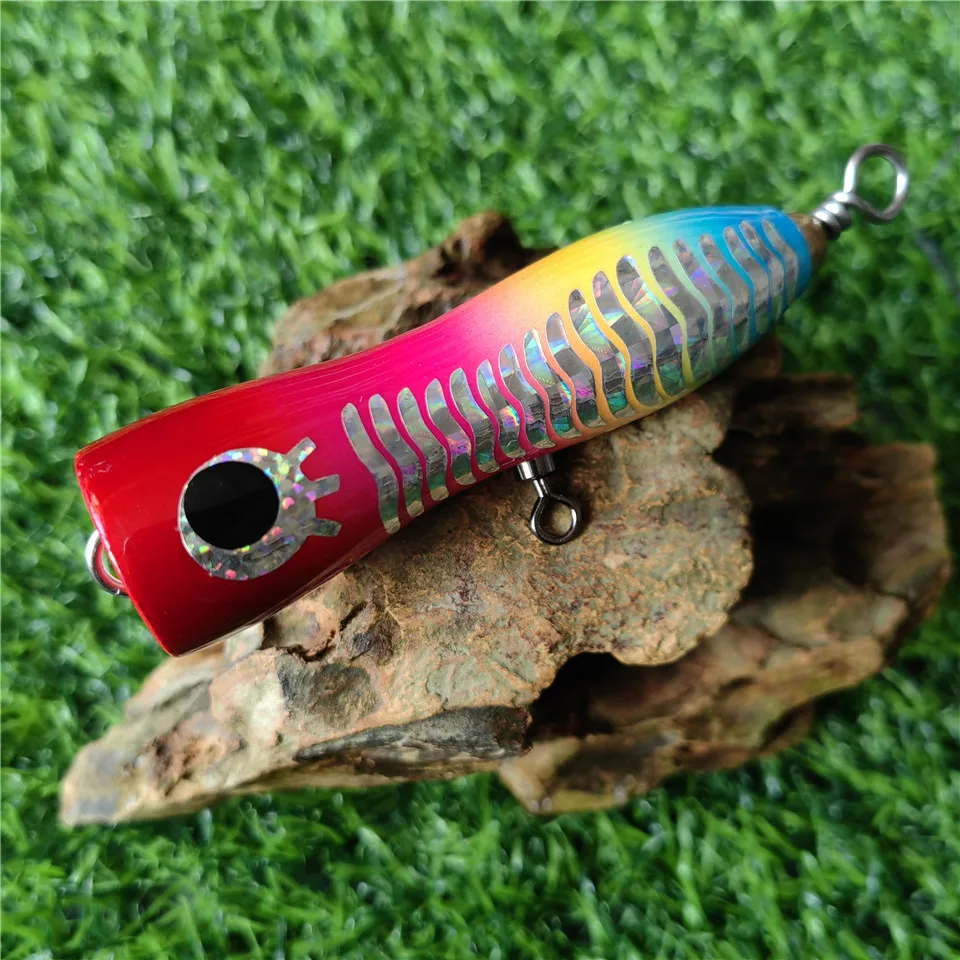 Popper de madera para pesca – Señuelo de superficie 10 cm - imagen 5