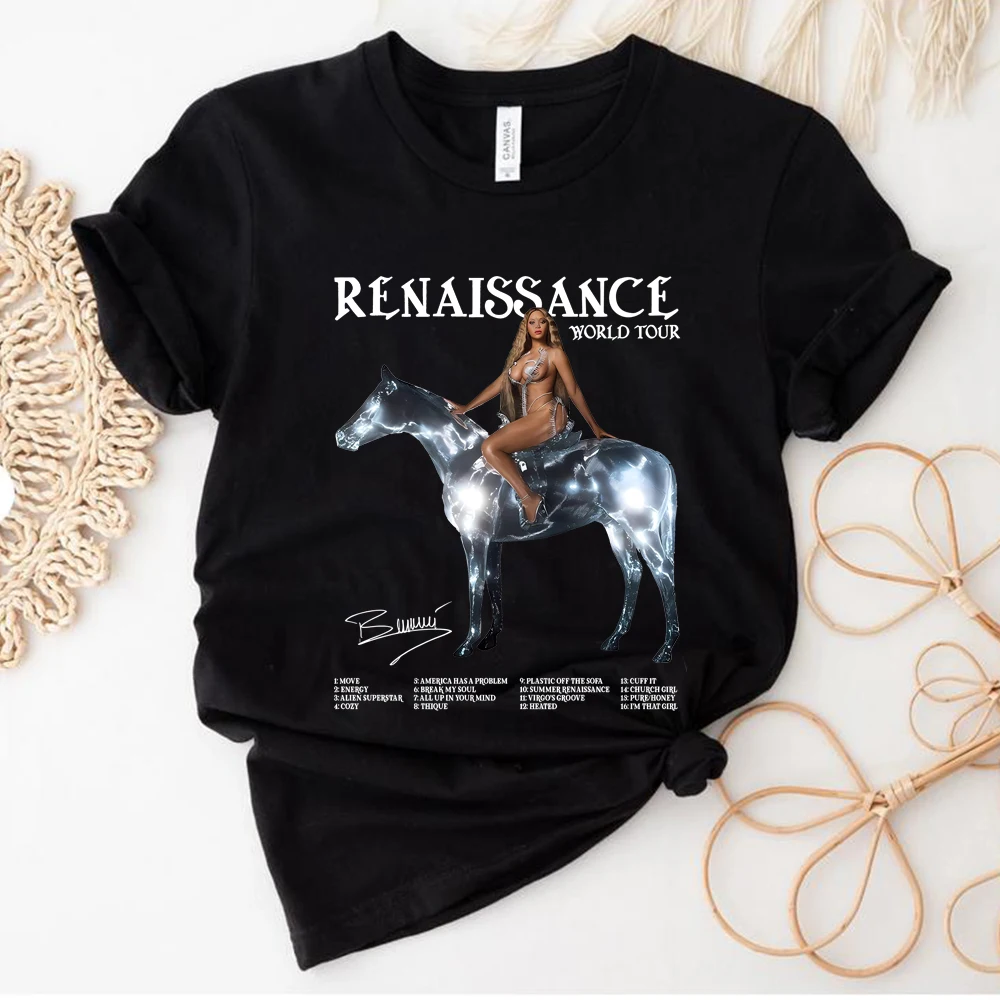 Beyoncé Renaissance World Tour T-Shirt Vintage Beyonce 2023 Tshirts Renaissance New Album Shirt Unisex Graphic T Shirts